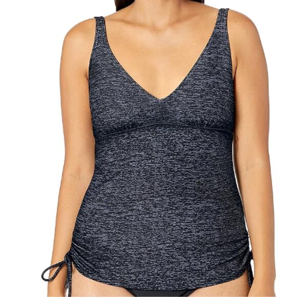 TYR DuraFast Elite Mantra V-Neck Tankini Swim Top - Black Size 10 - $55 - Picture 1 of 6